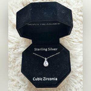 Brand New Sterling Silver Cubic Zirconia Necklace